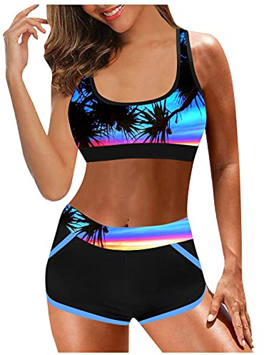 2022 Nouveau Mode Maillot De Bain 2 PièCes Femme - Top Bretelles +Triangle Shorts Bikini Amincissante Slim Bikini Swimsuit Maillot De Bain Bustier Bikini String Tendance Swimsuit