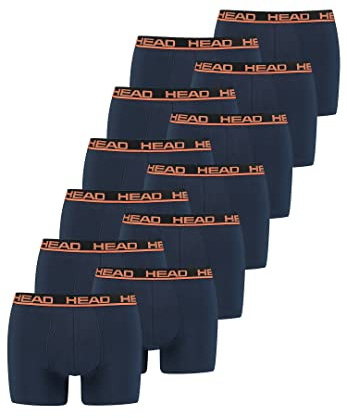 HEAD Herren Basic Boxer Pant Shorts Unterwäsche Unterhose 12 er Pack, Farbe:010 - Blue/Orange, Bekleidungsgröße:S