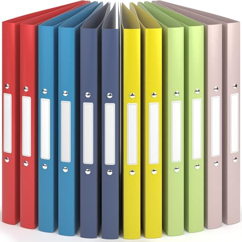 ACROPAQ - 12 x Ringbuch A4 - Ordner schmal, Sorbet, Pastell, Mit 2 Ringen, 2,2 cm Rückenbreite - Schulsachen aesthetic, Ringordner, Aktenordner