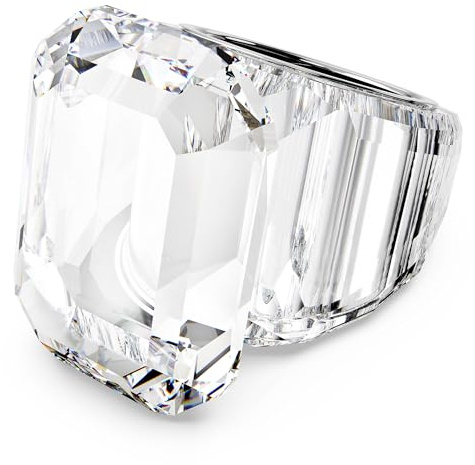 Swarovski Lucent Cocktailring, Oktagon-Schliff, Weiß