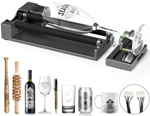 Woxcker ARot5 Laser-Rotationsrolle, Y-Achsen-Rotationsrolle, 360°-Drehung zum Gravieren von Zylindrischen Objekten, Tassen, Stiften, Einstellbar Nur für Woxcker L2 L8 JL7 Laser Graviermaschine