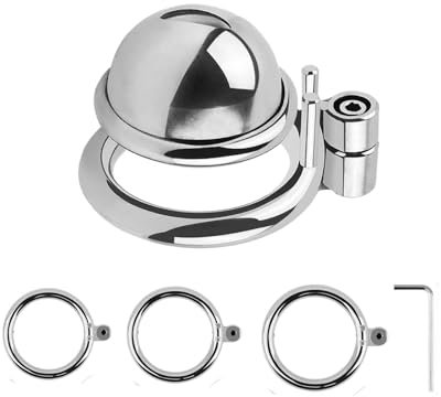 Gabbia castità per uomo,Gabbietta di castità per pene,Castita per uomo lucchetti,Serratura di castità,Dispositivo di castità,Cintura di castità,Giocattoli sessuali in acciaio inossidabile (A)