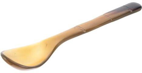 MAGICLULU Ox Horn Bamboo Handle Spoon for Dessert and Caviar Serving Small Food Spoon for Coffee and Cocktail Mixing for Meal Preparation
