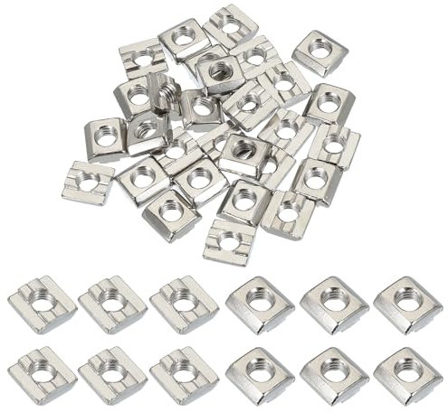 PATIKIL M8 Sliding t Nuts, 30 Pcs Hammer Head Fastener Nut Thread t Slide Drop in Nuts for European Standard 3030 Series 8 mm T-Slot Aluminum Extrusion Profile