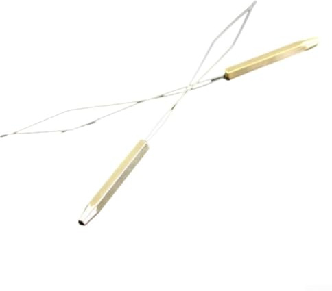 Herramienta de enhebrador de bobinas para aparejos de pesca, bobinador de línea de acero inoxidable y latón para cuerda de pesca con mosca, accesorio de acabado al aire libre