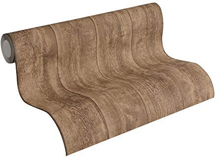 A.S. Création papel pintado Wood`n Stone marrón 10,05 m x 0,53 m 708823