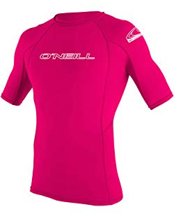 O'Neill Wetsuits Mädchen Uv Schutz youth basic skins S/S crew, Watermelon, 8, 3345-182