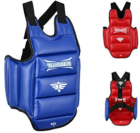 Twister Karate Taekwondo Boxing Muay Thai MMA Chest Guard | Reversible Chest Protector | Martial Arts Upper Body Ribs Protection Pad (X-Large)