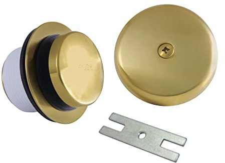 Kingston Brass DTT5302A7 Easy Touch Toe-Tap Tub Drain Kit, Brushed Brass