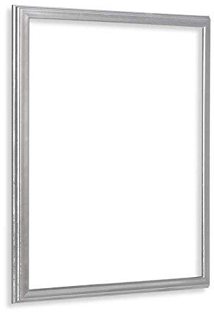 Bildershop-24 Leerrahmen (ohne Rückwand und Glas) Barockrahmen Kalypso 70 X 100 cm Silberglanz Vintage Farbe und Größe wählbar