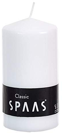 Spaas Unscented Pillar Candle 80/150 mm, 70 Hours, White