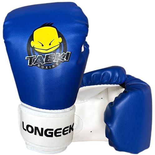 Longeek Guantes de Boxeo para Niños 4oz - Junior Cartoon Sparring Punchbag, Entrenamiento y Lucha para Edades 3-10 Años