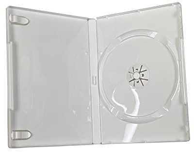 25-pack Maxtek Standard 14 mm vit enkelskiva CD- och DVD-fodral med yttre klart konstverk inlägg ärm. Kompatibel med Nintendo Wii-skivor.