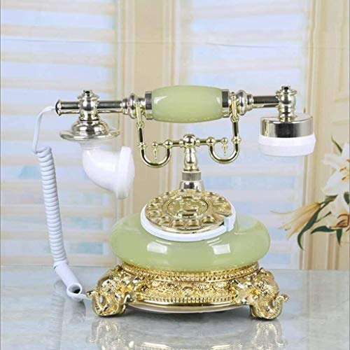 QHYXT telefon hem telefon antik roterande telefon metall roterande urtavla europeisk antik telefon retro fast telefon fast telefon fast telefon mekanisk ringsignal (B)