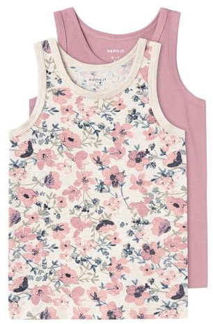 NAME IT Mädchen Nmftank Top 2p Nostalgia Flower Noos, Nostalgia Rose, 104