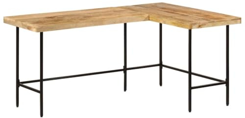 vidaXL Skrivbord 165x110x77 cm massivt mangoträ och järn
