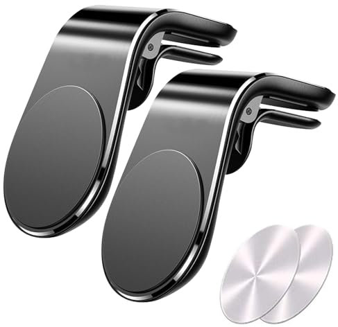 CLKE 2 Stücke Auto Handyhalterung， Silber Magnet KFZ Handy Halterung， Lüftung Car Handyhalter, Autotelefonhalter ist für iPhone, Samsung, Huawei