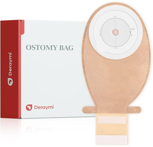 DERAYMI 20 Pezzi Sacchetti Per Colostomia, Forniture per Ostomia, Un Pezzo Ostomia Borse, Ostomia Sacchetti drenabili per Ileostomia Cura, Taglio 20-65 mm