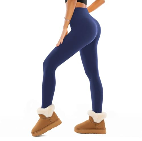 SINOPHANT Fodrade Leggings för Kvinnor, Mjuka Elastiska Höjdmiddade Varma Tjocka Vinteryggbyxor