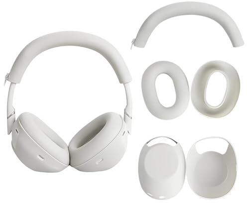 umvowuxa 3-Piece Set Headphone Protective Case for Sony WH-1000XM6 Headphones,Silicone Protective Cover, Anti-Slip, Anti-Fall, Waterproof,WH-1000XM6 Accessories(Platinum Grey)