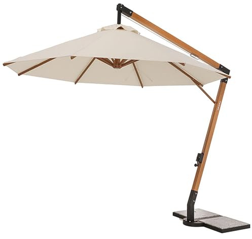 Parasol Excentrico Con 360 ° De Rotación, Sombrilla De Jardín Aluminio Con Manivela, Sombrilla De Mercado Exterior Para Patio Trasero, Cubierta(Square 4m+Square Base)
