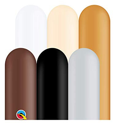 Qualatex 160Q Character Assorted 100Ct Plain Latex Modelling Balloons