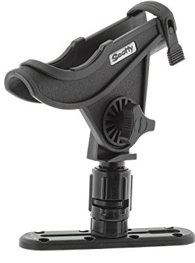 Scotty #282-BK Baitcaster Rod Holder w/Gearhead & Track (Black)