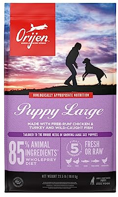 ORIJEN Grain Free High Protein Dry Dog Food Puppy Large Recipe 23.5lb Bag