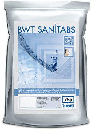 BWT Sanitabs | Regeneriersalz mit Hygiene-Effekt für BWT Wasserenthärter der AQA Serie | 8 kg