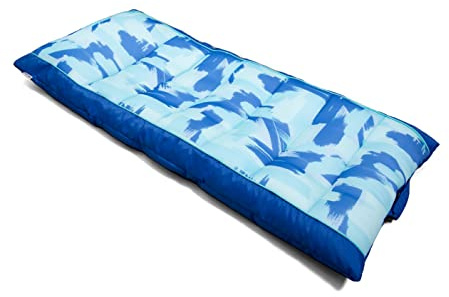 Big Joe Kona No Inflation Needed Pool Lounger with Headrest, Paintbrush Blue Double Sided Mesh, Quick Draining Fabric, 5.5 feet Big