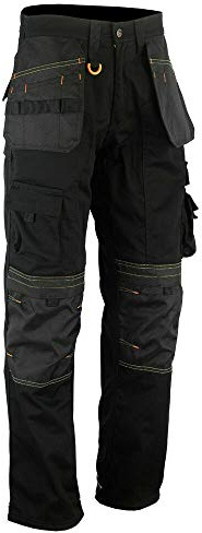 Men's Holster Work Trousers, Heavy Duty Cargo with Cordura Knee Pockets