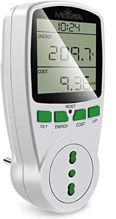 MISURATORE CONSUMO ELETTRICO ELETTRODOMESTICI DISPOSITIVI ELETTRICI SPINA ITALIANA 16A COSTI ENERGETICI EURO