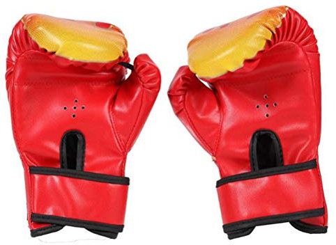 Kinderhandschuhe, Kinder Boxhandschuhe mit Klettschluss Klein Box-Handschuhe Kinder von 3-12 Jahre Training Gloves 6 Unzen zum MMA, Muay Thai und Kickboxen, rot (red)