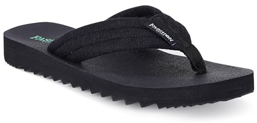 EZSURF Women's Cushion Flip-Flops Orthotic Comfortable Yoga Mat Thong Sandals With Arch Support, Black US 8
