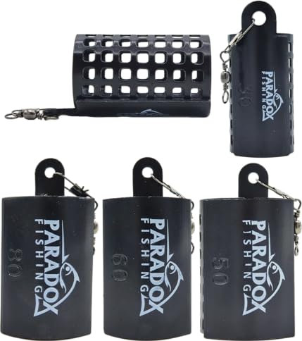Paradox Fishing Futterkörbe Angeln 5 Stück 30g-80g I BLEIFREI I zum Feedern Feeder Korb Feederrute - Futterkorb Angeln