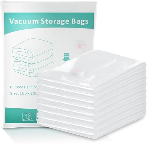 Vakuumbeutel für Kleidung Bettdecken 7 Stück, 80*100cm Vakuumierbeutel Kleidung, Jumbo Vacuum Bags für Reise und Alltag