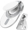 Sinjimoru for MagSafe Phone Grip, 2024 New Adjustable Stand with 3000G Soft Silicone Magnetic Grip Fits for iPhone Series, M-Tap Tok Stand Clear White