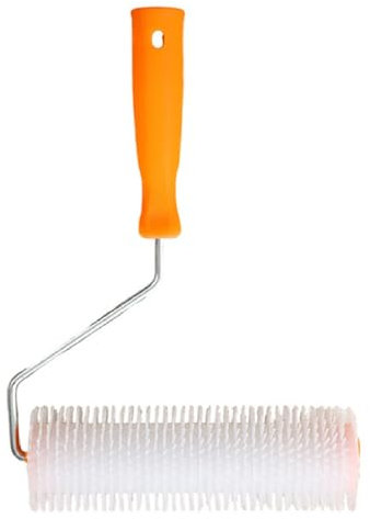 Rodillo de Regla con Púas,Pompas Suministro Antiespumante,Cepillo Rodillo Antiespumante,Construcción para Decorar Muchas Superficies,Paredes,Madera,22 cm,Longitud Punta 11 mm Rodillo de ventilación