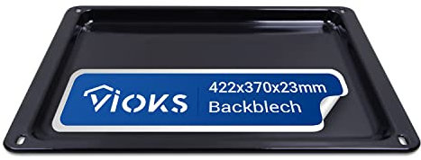VIOKS Teglia da forno 42 x 37 cm dimensioni standard alta in acciaio inox di ricambio per Zanussi 353193923/3 padella per grasso lamiera per Neff SET Accessori