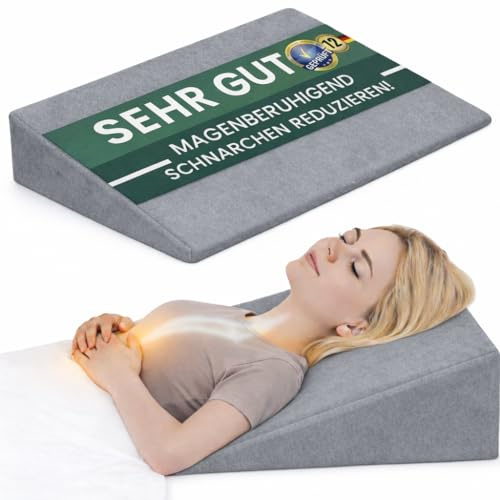 DYNMC you Coussin Cale-Dos pour Nuits calmes & Confort digestif – Dossier Triangulaire de Lit pour Respiration Nocturne apaisée – Support Lecture Confortable au lit – Certifié Oeko-TEX