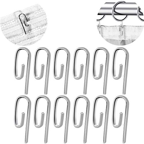 Metallgardinkrokar, Gardinhållare för fönstergardin, dörrgardin och duschdraperi (100 pack)