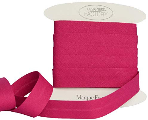 Schrägband baumwolle gefalzt - viele Farben erhältlich - Schrägband aus Baumwolle - Einfach zu nähen und ideal zum Veredeln Ihrer Kreationen (Um 5 meter, Fuchsia)