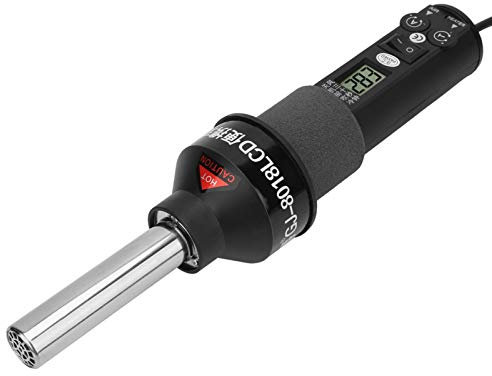 Pistola de calor de 220 V soldador aire caliente pistola de aire caliente de 450 W ajustable con pantalla LCD Soldadura por soplado de mano, para el secado de Pistolets à air chaud