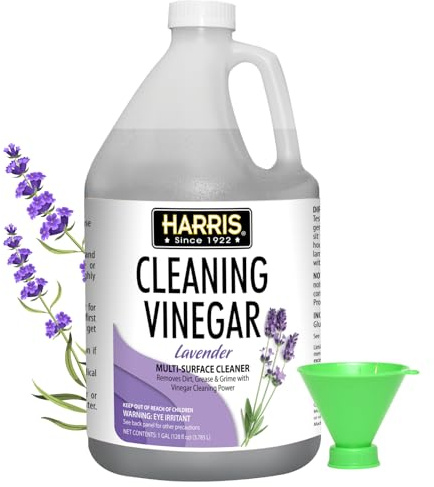 HARRIS Cleaning Vinegar All Purpose Household Surface Cleaner, 128oz (Lavender) with Easy Fill Funnel