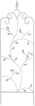 ZYFA Grigliato da Giardino con Uccellini,Bordura per Aiuola in Metallo Griglia per Piante Rampicanti Rose Sostegno (Color : Vintage White)