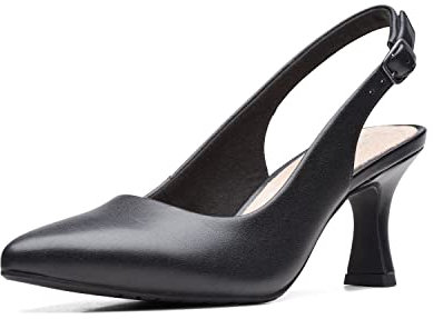 Clarks Women's Kataleyna Step Pump, Black Leather, 8 UK