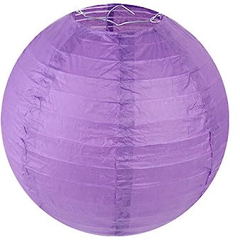 Surwin 10pcs Lanternes Papier Chinois, Lanternes en Papier à Suspendues, Boule Ronde Abat-Jour, Lanterne Decorative pour Intérieurs Extérieurs Mariages Anniversaires (15cm,Violet)
