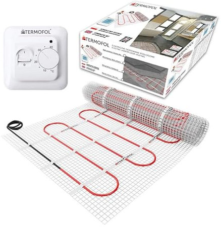 Tapis de chauffage au sol électrique radiant auto-adhésif 150w/m² - Système de chauffage au sol Warmmatte Thermo - Avec/Sans thermostat