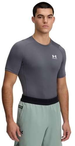 UA HG Armour Comp SS - Castlerock, Colore Bianco, XS
