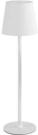 Idena 50124 - Lampada da tavolo LED touch, lampada ricaricabile per esterni e interni, lampada da tavolo regolabile in altezza in bianco